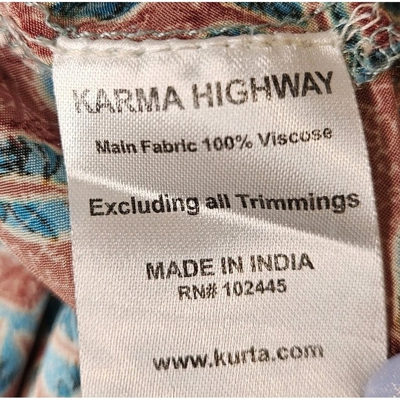 Karma Highway Maxi Dress One Size Maxi Slip Resort Boho Open Back Vacay Beach - Picture 7 of 7